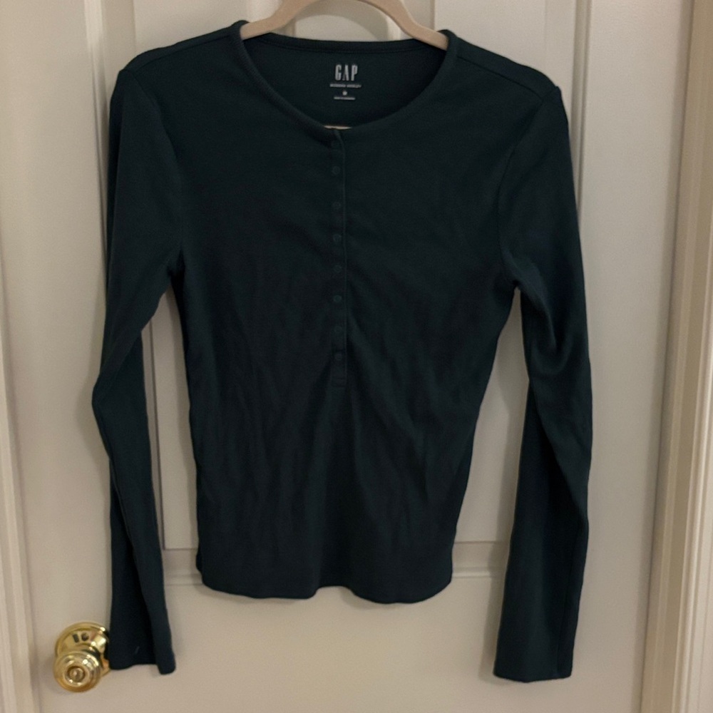 GAP Women's Dark Green Long Sleeve Top